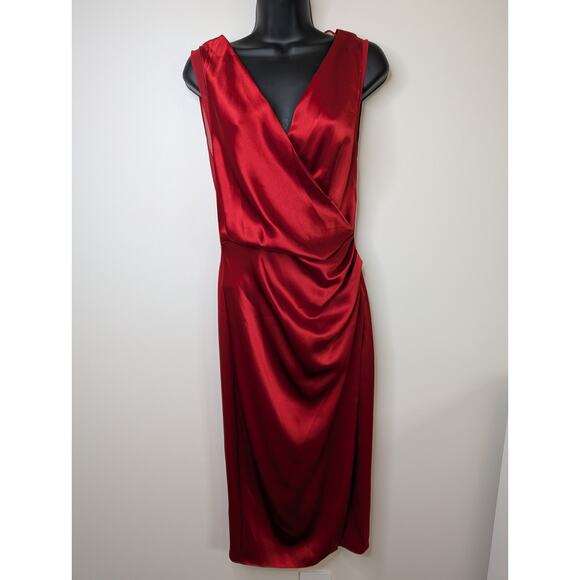 REISS Lucine Draped Cocktail Dress Red Valentine's Size S? See Measurements - Picture 4 of 16